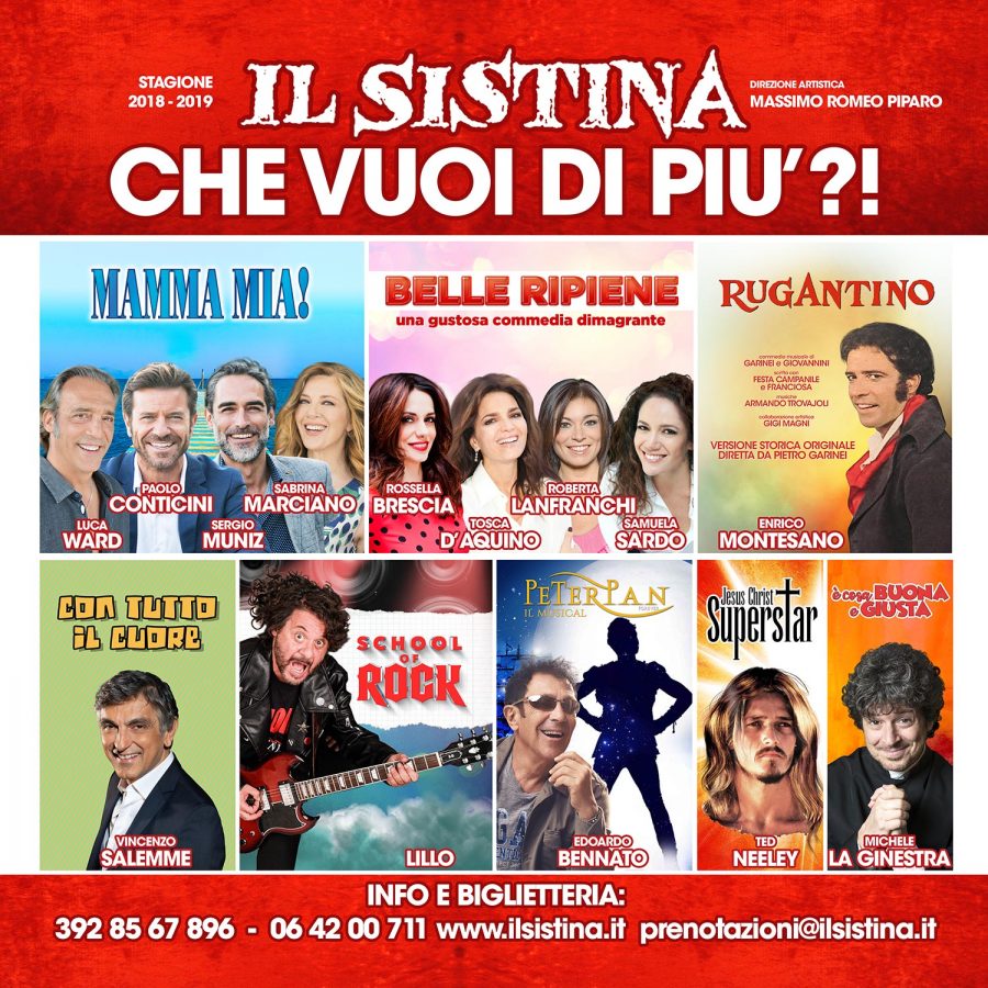 Stagione 2018/2019 Teatro Sistina di Roma