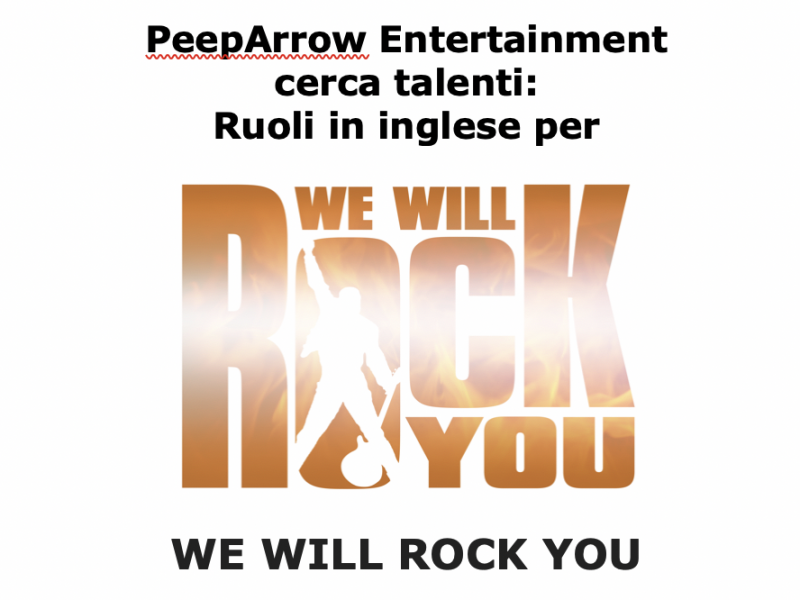 Audizioni italiane We Will Rock You per tour Europeo 2019-2020. Ruoli
